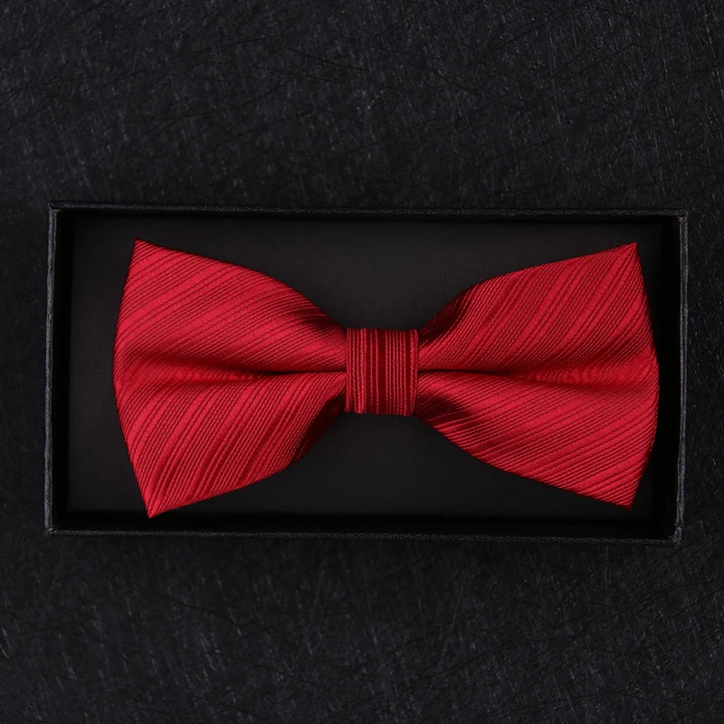 Лидер продаж Красный Полосатый модные галстуки-бабочки жениха для мужчин