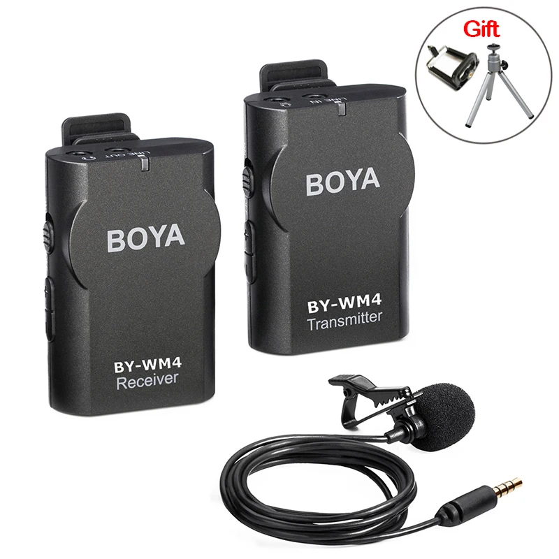 BOYA BY-WM4 Беспроводная петличная микрофонная система для Canon Nikon Sony Panasonic DSLR камера