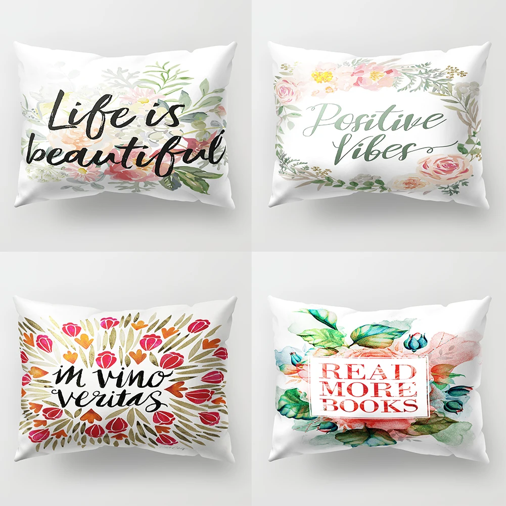 Fashion Throw Pillow Case Flower Letter Print Sofa Bed Cushion Cover Home Hotel car Decor SMT288 | Дом и сад