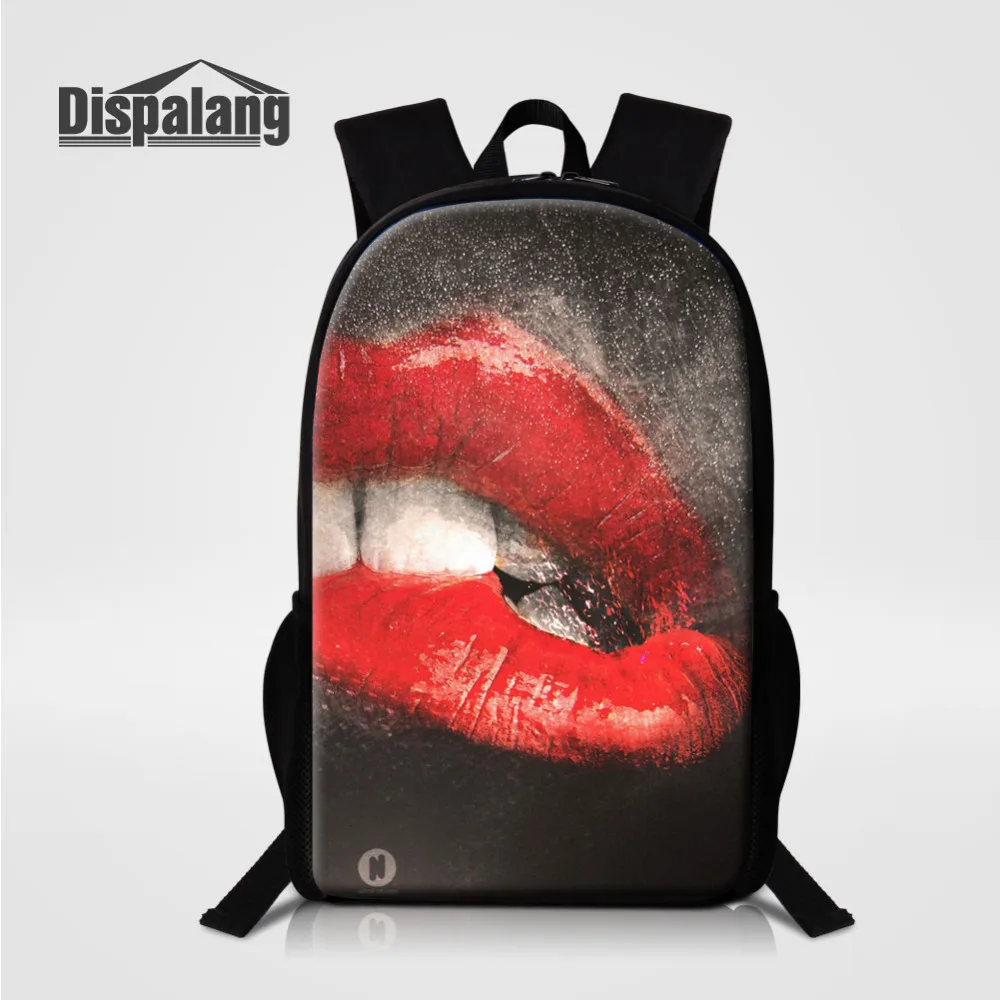 Dispalang-mochilas escolares con estampado de labios en 3D para adolescentes, morrales sexys para estudiantes, morrales para niños