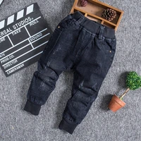 dfxd new fashion jeans pants children clothing 2017 baby boys korean style black thick velet skinny jeans kids cotton trousers