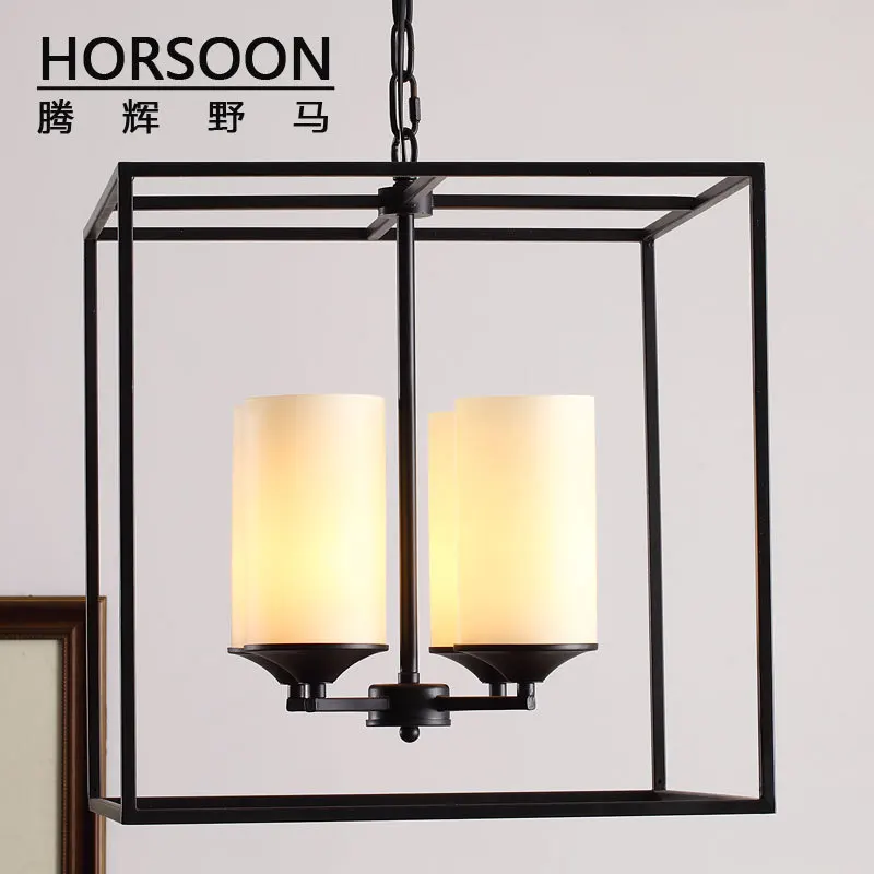 Teng Hui Mustang Nordic American Iron chandelier rustic simplicity square glass dining room den bar table | Аксессуары для одежды