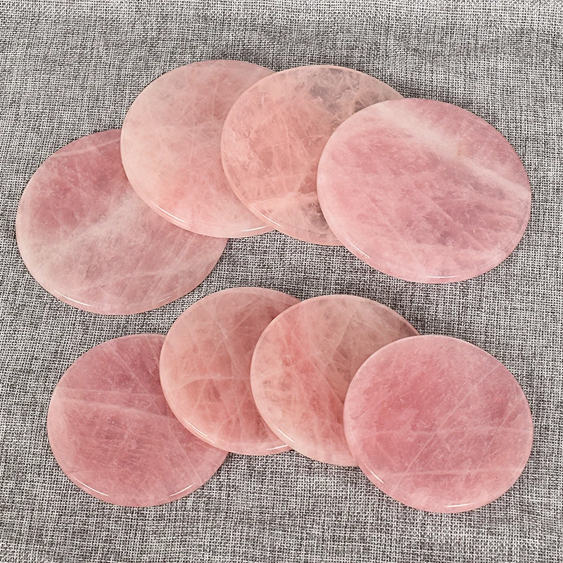 

1Pcs rose quartz Slices Cup Mat Crystal Gem Stone Beverage Coasters pink Crystal Quartz Druzy Geode Jewelry Display tool decor
