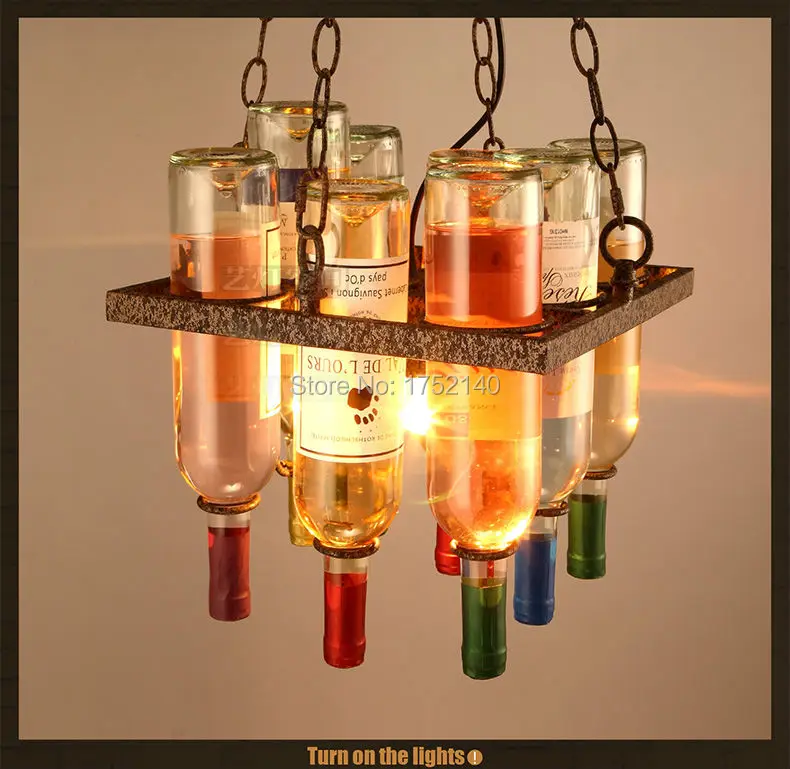 Винтажные подвесные лампы в стиле лофт|lighting dining room|dining roomwine bottle pendant light |