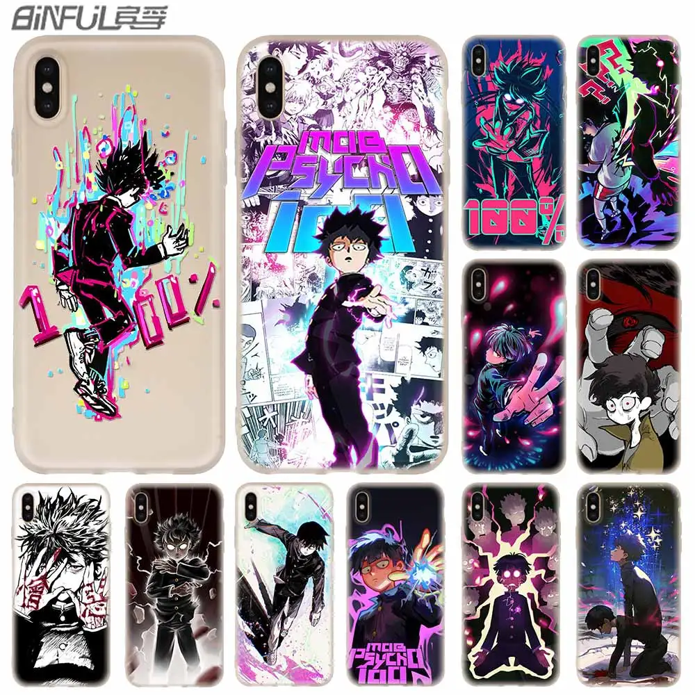 Mob Psycho (милый чудак 100 аниме чехол силиконовый мягкий для iPhone 12 11 Pro X XS Max XR 8 7 6 Plus 5s SE