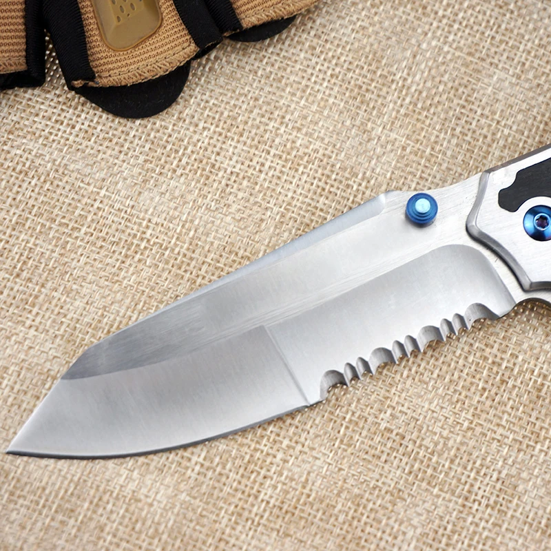 2017 Новый Зубчатые Охотничий Нож Складной Тактический Выживания 8CR17Mov Стали