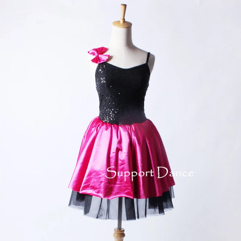 Балетное платье пачка с бантом и блестками детский танцевальный костюм для