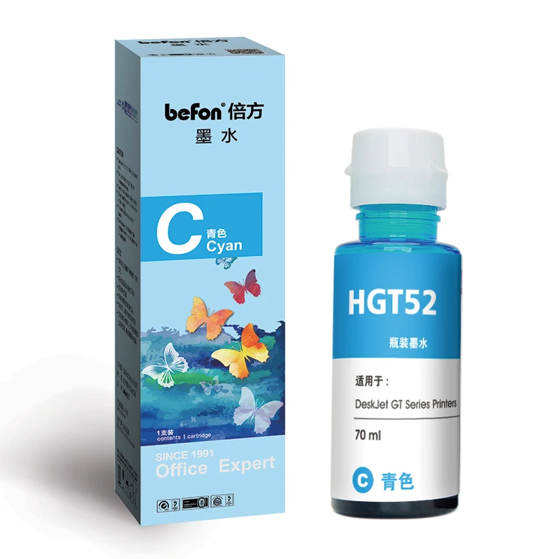 Сменный Набор чернил befon X4 для hp GT51 GT52 GT 51 52 GT5810 GT5820 5810 Deskjet 90 мл 70 мл|Наборы заправки