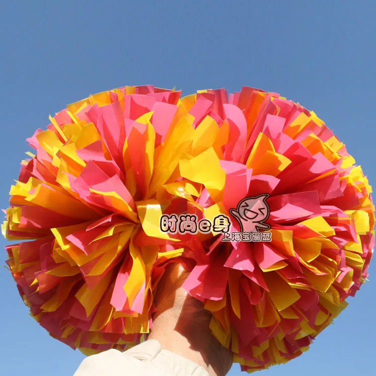 10pcs Cheerleading pom Plastic Pink and yellow Color mixing 1 000*3/4&quot wide streamers handle | Спорт и развлечения