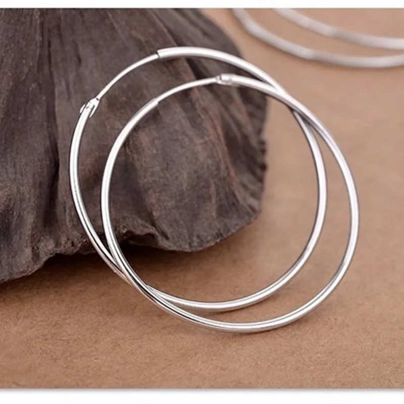 Серьги из серебра 925 пробы, большие серьги для женщин, свадебные серьги, круглые серьги, серебряные серьги, круглые серьги