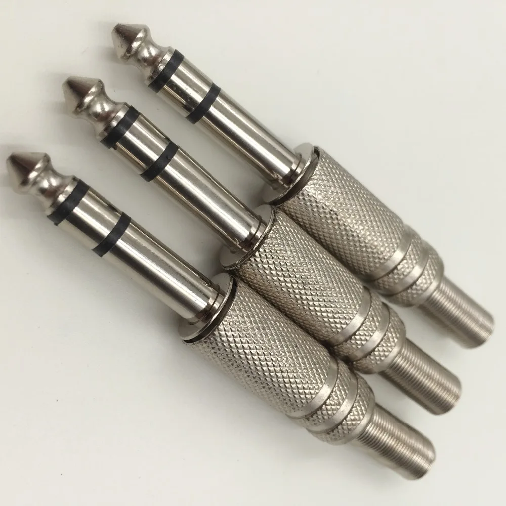 

20pcs 1/4" 6.35mm TRS Stereo Metal Male Plug Audio Cable Connector w/Spring Tail