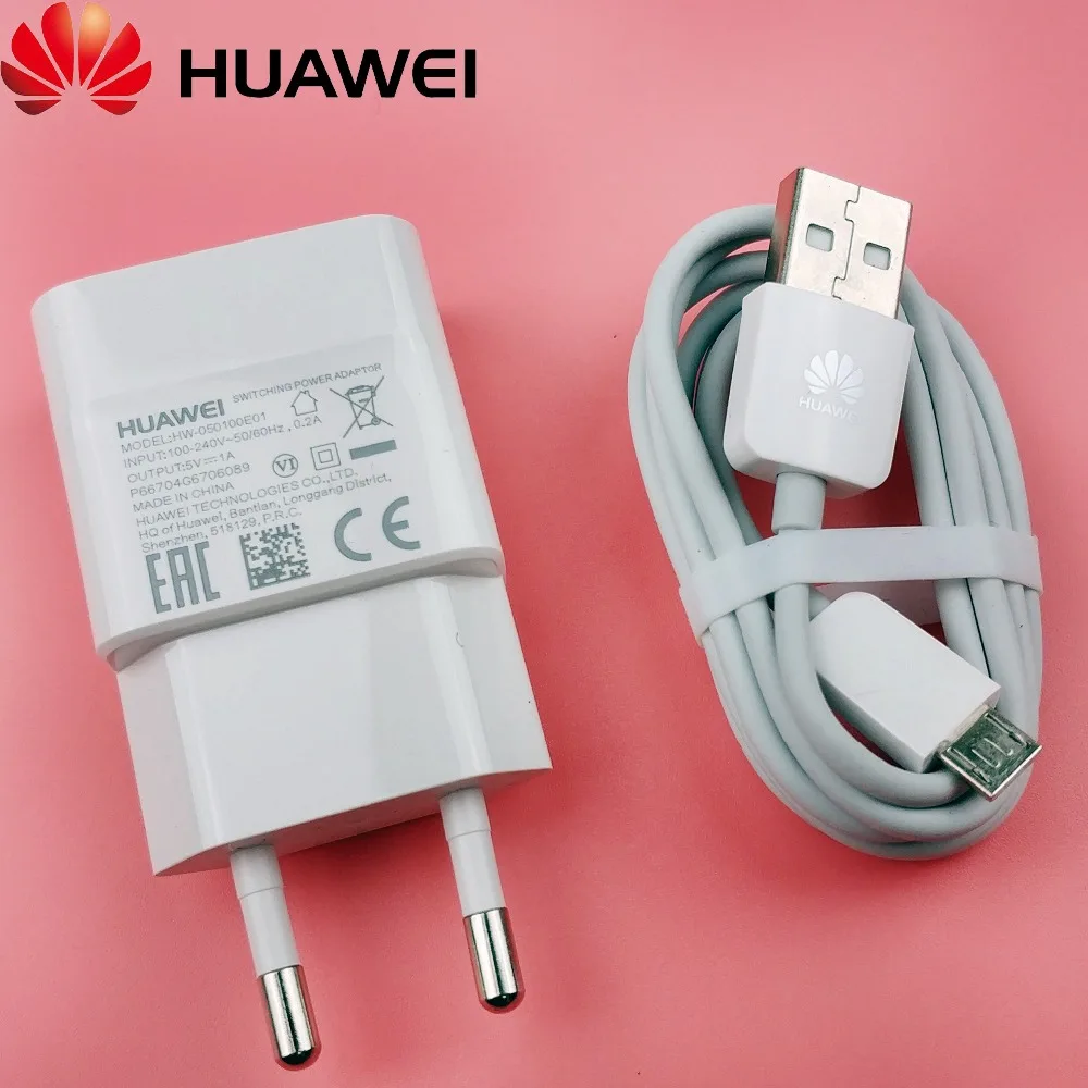 Huawei y6 2018 зарядное устройство Оригинал 5 v 1a EU стены Кабель micro usb зарядный адаптер