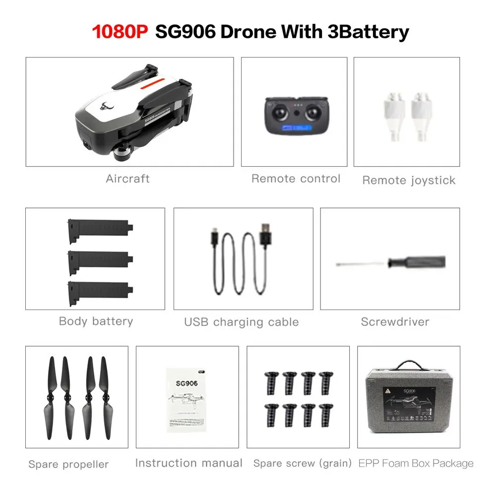 1080P 3BAT FB W SG906 gps 5G wifi FPV RC Дрон 4 K бесщеточный селфи Дроны с камерой HD RC Квадрокоптер складной Дрон VS Visuo XS816 F11 Дрон - Цвет: 1080P 3BAT FB W