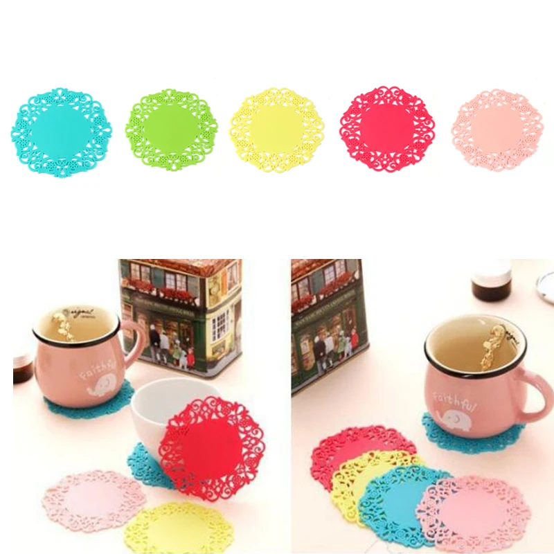 Модный Цветной кружевной Цветочный полый дизайн нескользящий термостойкий