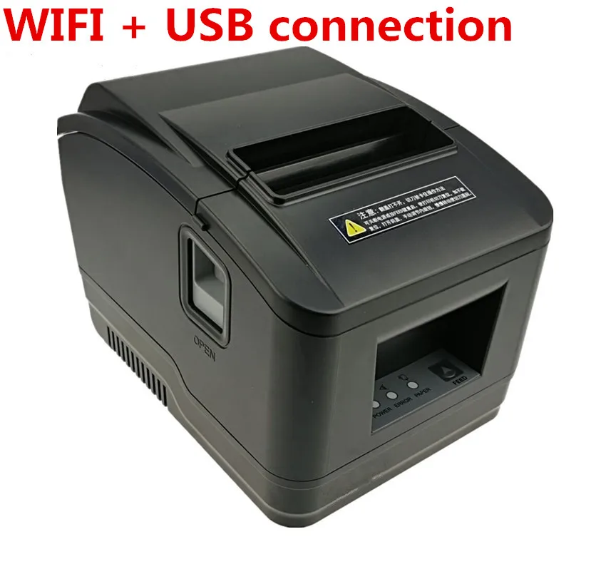 Черный Абсолютно wifi Соединительный принтер высокого качества 80 мм Чековая купюра маленький билетный POS принтер автоматическая резка скорость печати быстрая - Цвет: Черный