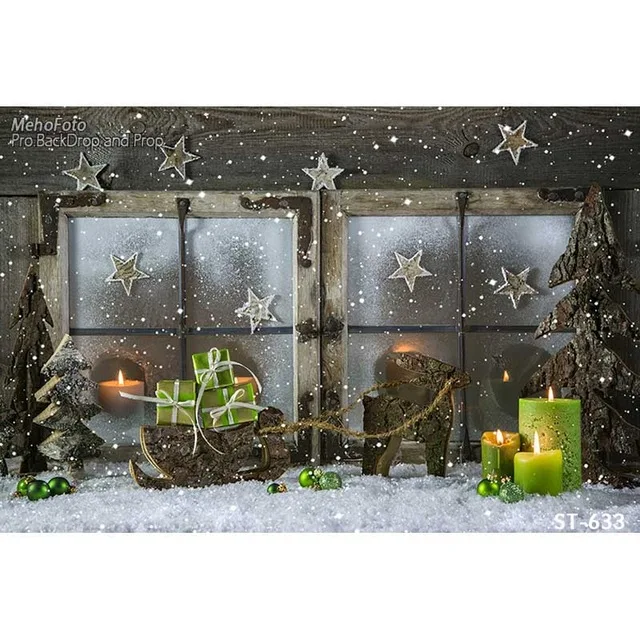

Vinyl Christmas Background Vinyl Photography Backdrops Computer Printed Christmas tree and Gift box for Photo Studio