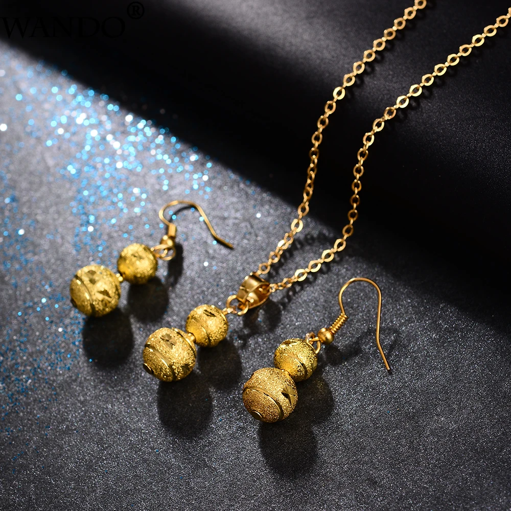 WANDO нигерийские Свадебные африканские бусины ювелирные наборы шаровые серьги