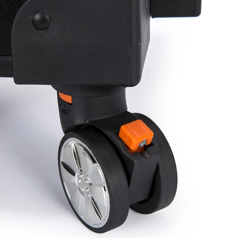 

TENSUNVIS Black 4 Rolling Wheel MDF Artist Makeup Cosmetic Train Case Lockable Box Rolling Trolley Cosmetic Case