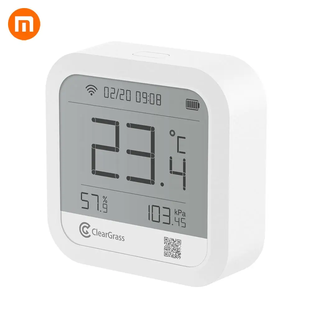 Xiaomi Cleargrass метеостанция, метеостанция, измеритель температуры, датчик атмосферного давления, цифровые часы, Смарт-приложение Wifi, управление - Цвет: Белый