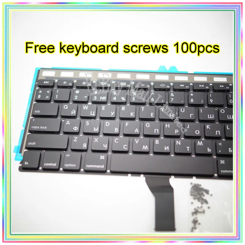 Новая маленькая русская клавиатура с подсветкой RS + винты для клавиатуры 100 шт.