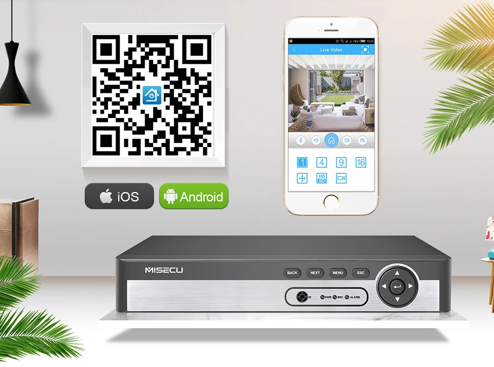 H.265 8CH/16CH POE NVR аудио выход ip-камера видеонаблюдения с поддержкой Wi Камера видео