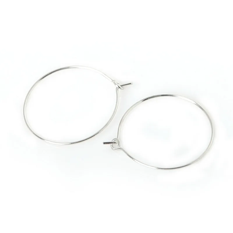 100 Позолоченные/Родиевые Винные бокалы очаровательные кольца/серьги-обручи 19 мм