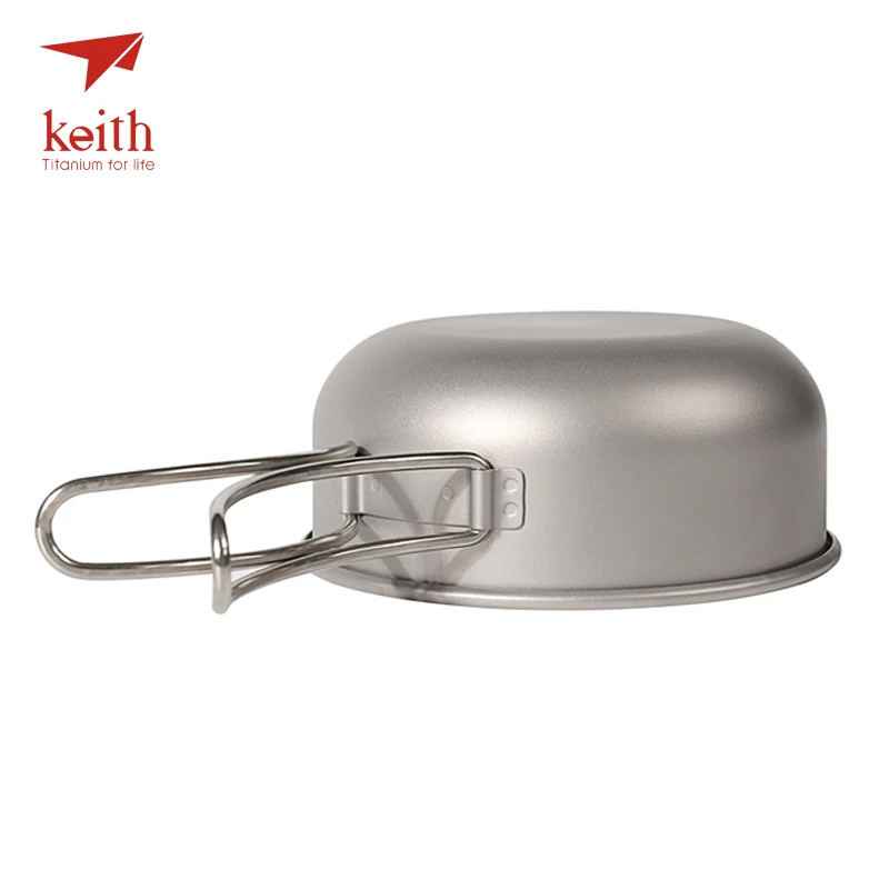 Титановые чаши Keith Camping 300 мл-600 мл с титановыми складными ручками, складные чаши, посуда, столовые приборы, Ti5323-Ti5326