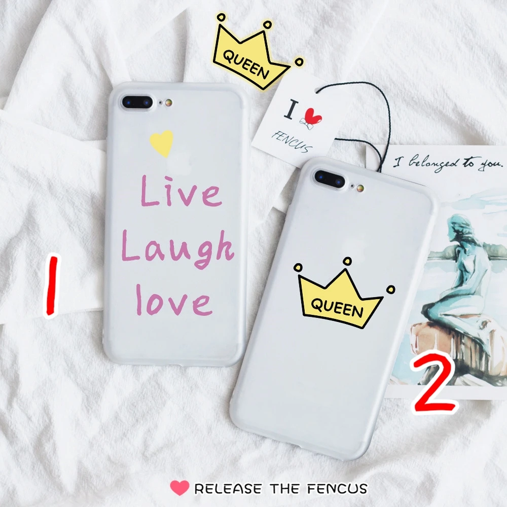 FENCUS для iPhone 5 5S SE 6 6s 7 8 Plus X Xs чехол задняя крышка с надписью Queen мягкий милый