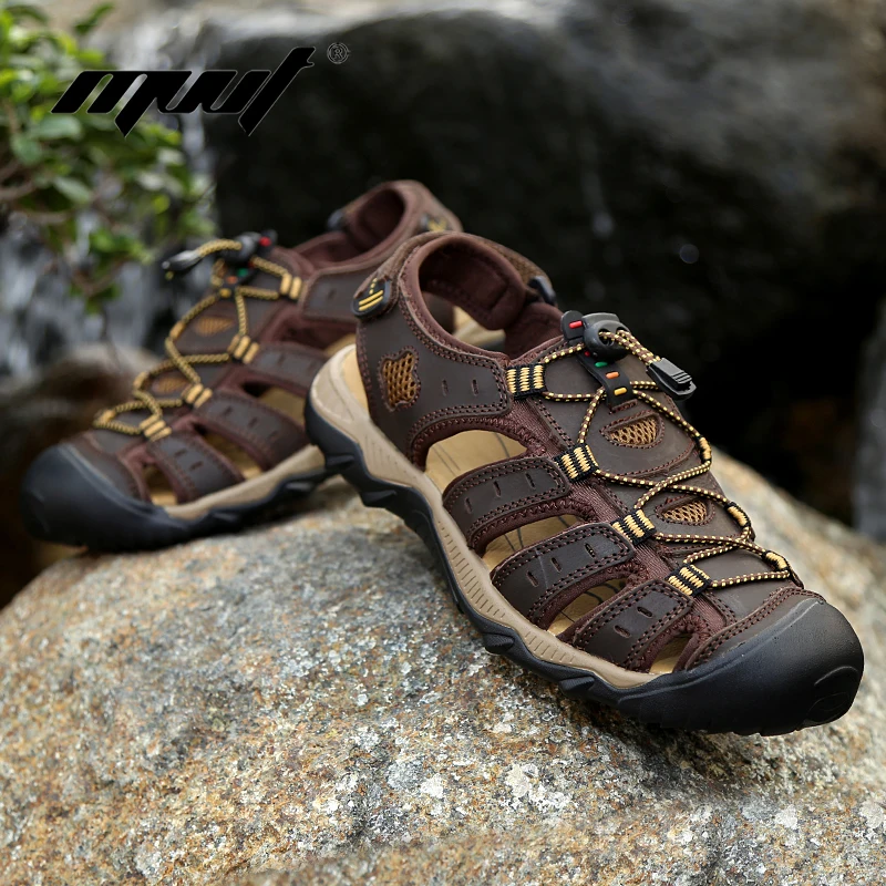 Классические летние сандалии мужские кроссовки 9908 из натуральной кожи для