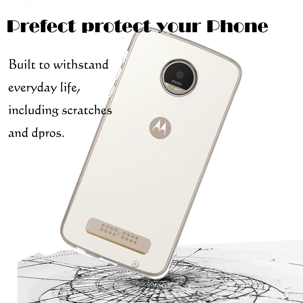 Ультратонкий Прозрачный мягкий силиконовый чехол из ТПУ для Motorola Moto Z Play Droid |