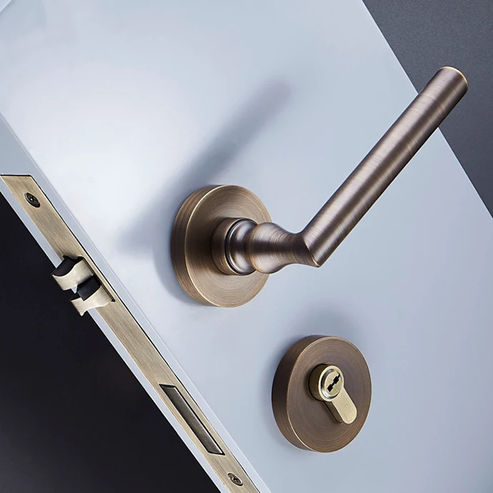 1 Set Beknopte Ctyle Stille Messing Interieur Deurslot Minimalisme Woonkamer Slaapkamer Badkamer Voor 35 50mm Deur Jf1960 42 Off