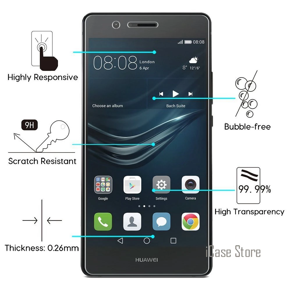 С уровнем твердости 9H закаленное Стекло Крышка для huawei Honor Y6 4C Pro 5C 7 P8 P9 P10 Lite 2017 6C Y5