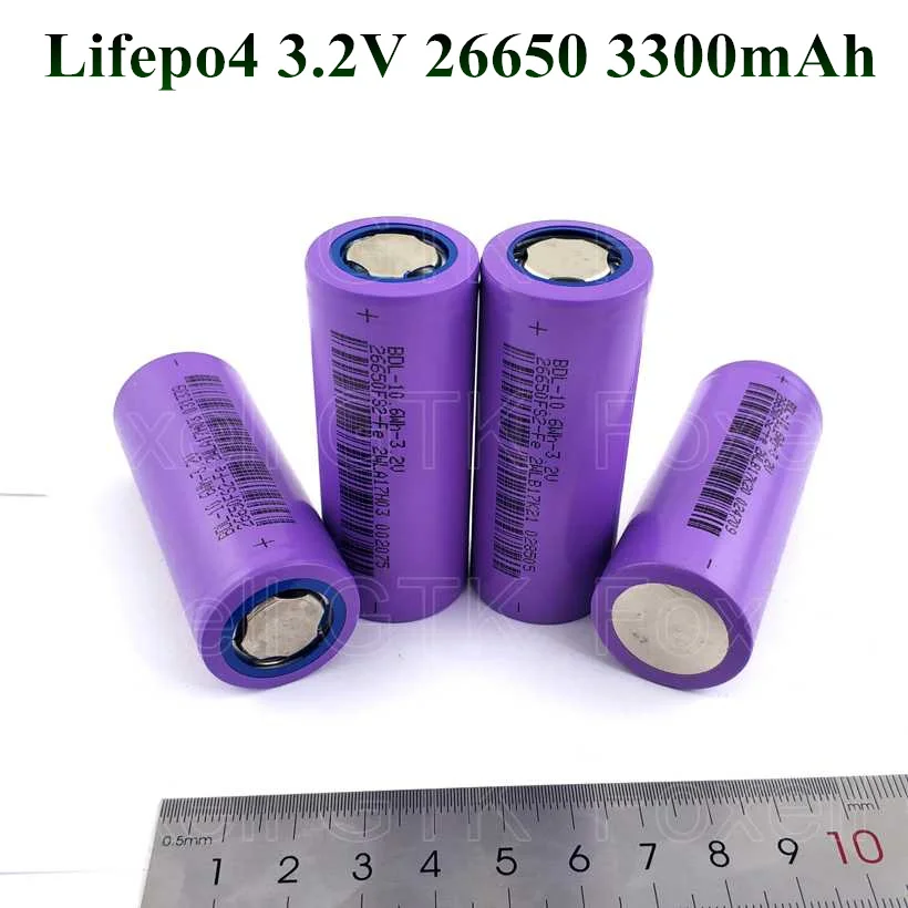 12 шт. высокой емкости 26650 Lifepo4 3 2 v 3300ma перезаряжаемый аккумулятор 3000 мА/ч Akku