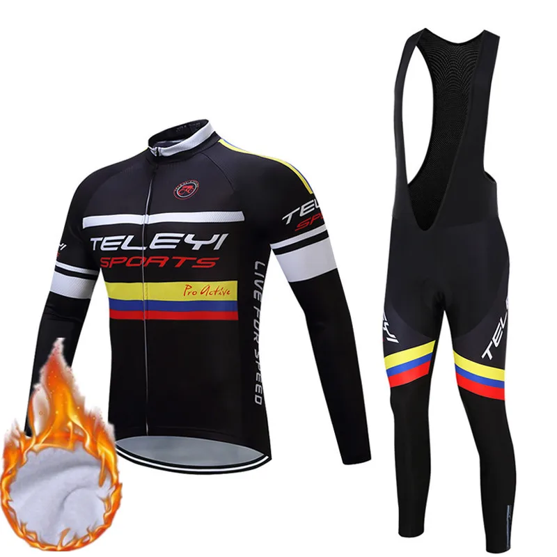 

Спортивная одежда Teleyi для велоспорта, зимний теплый флисовый комплект для велоспорта, Мужская теплая велосипедная одежда, горная униформа, велосипедный костюм из Джерси