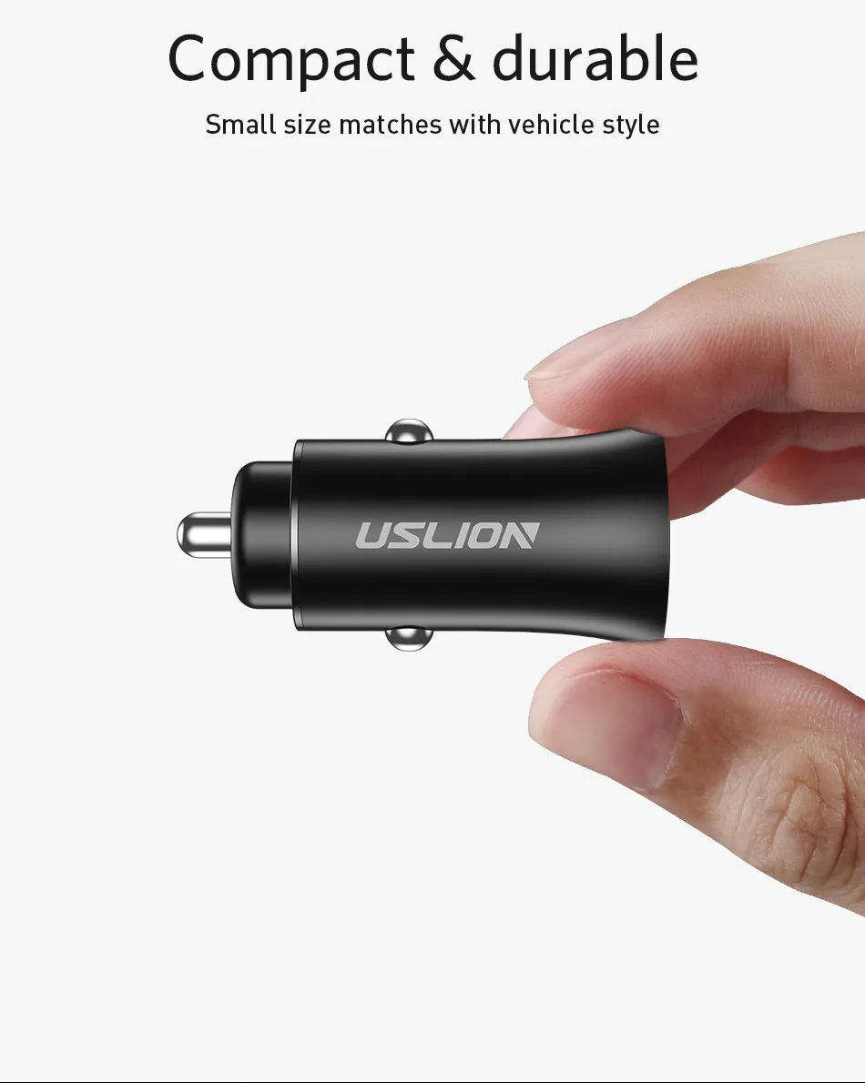 Автомобильное зарядное устройство USLION 3.1A 5 в с двумя USB для samsung S9 S8 Plus Note 9 8 для Xiaomi Dual Fast универсальное для iPhone XS MAX XR X 7 Plus