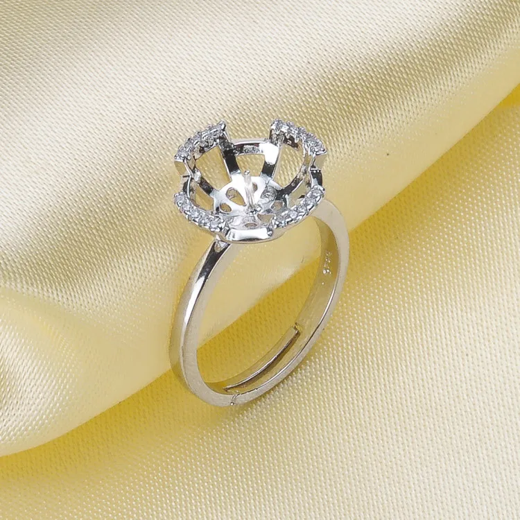 

Fashion Leaves Ring Mounting 925 Sterling Silver Accessories Pearl Ring Girl Silver Ring DIY Girl Gift