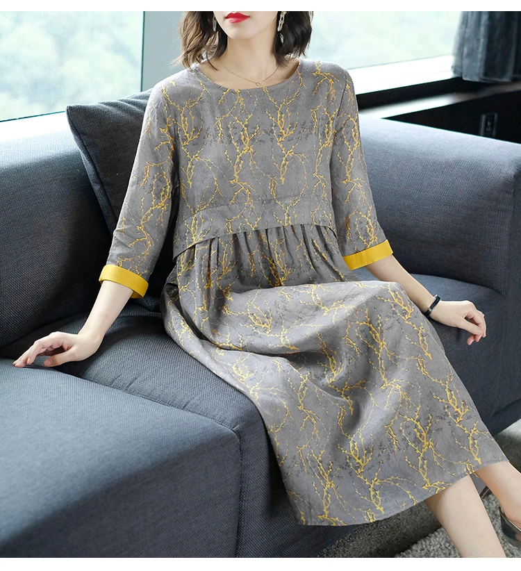 Женское длинное платье с цветочным принтом Boho Пляжное коротким рукавом вечернее