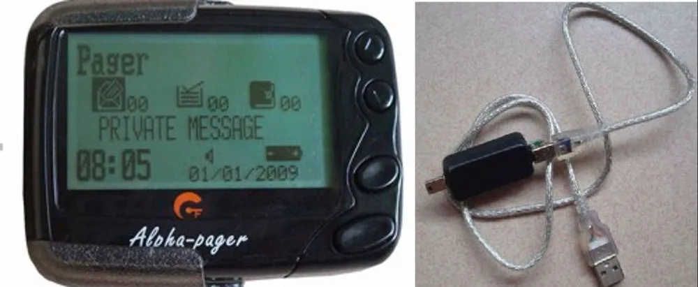 Рекламный кабель с USB портом + альфаномберический пейджер/приемник для системы