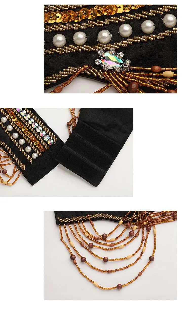 Женский костюм для танца живота ручной работы с бисером и поясом на талии|Танец