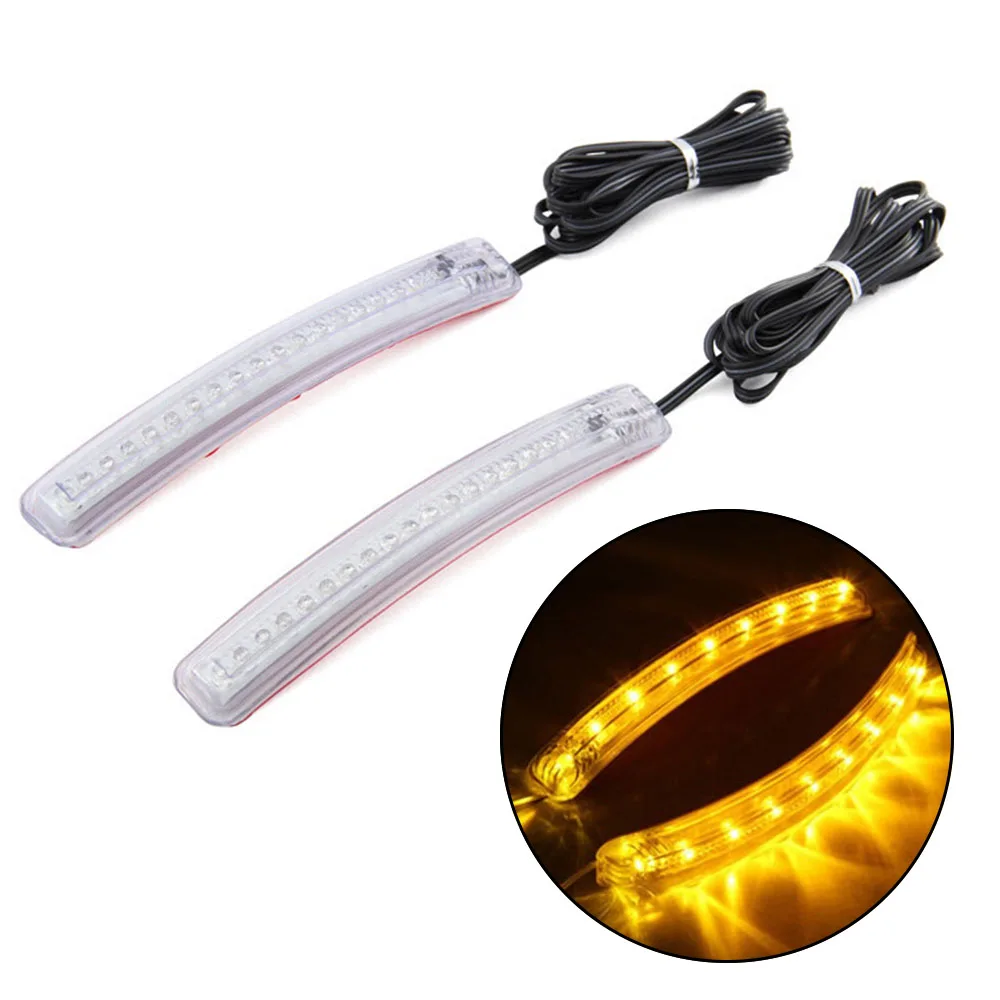 LED Car Light Source Yellow Soft 9 SMD FPC Turn Signal DC 12V Auto Rearview Mirror Indicator Lamp 2pcs/set | Автомобили и