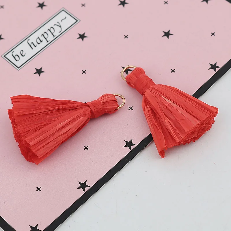20 шт./компл. Raffia кисточкой Подвески с металлические круги DIY ювелирных изделий ремесленные поставки одежды аксессуары украшения