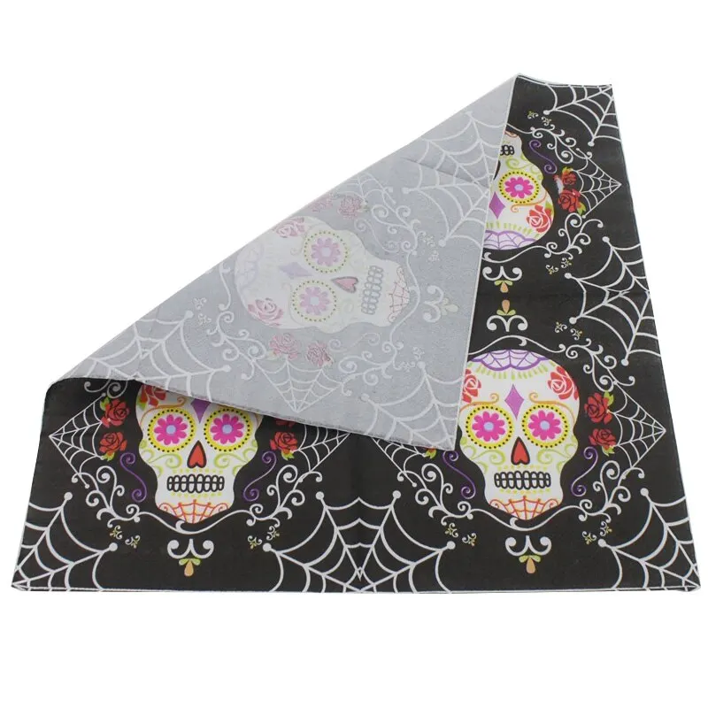 B 20 шт./компл. украшение стола для Хэллоуина бумажная салфетка с принтом черепа