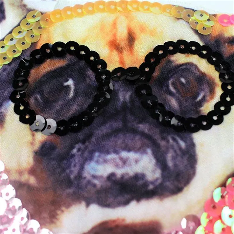 Модная одежда вышивка собака патч 275 мм животного пайетки ткани значки DIY иметь