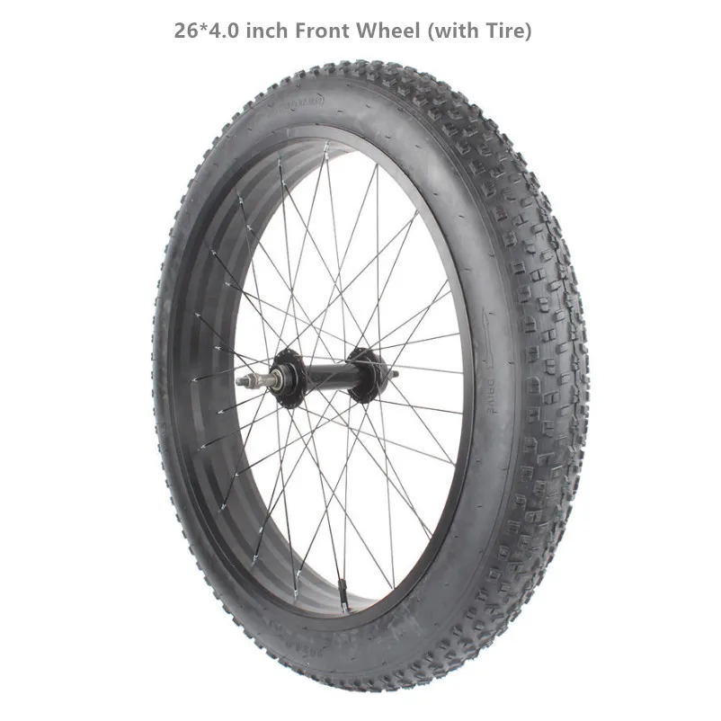26 front wheel w tir Бренд 20 26 Дюймов 4,0 широкая Толстая шина снегоход пляж грубая шина алюминиевый сплав набор колес внутренняя труба шины передние и задние колеса - Цвет: 26 front wheel w tir