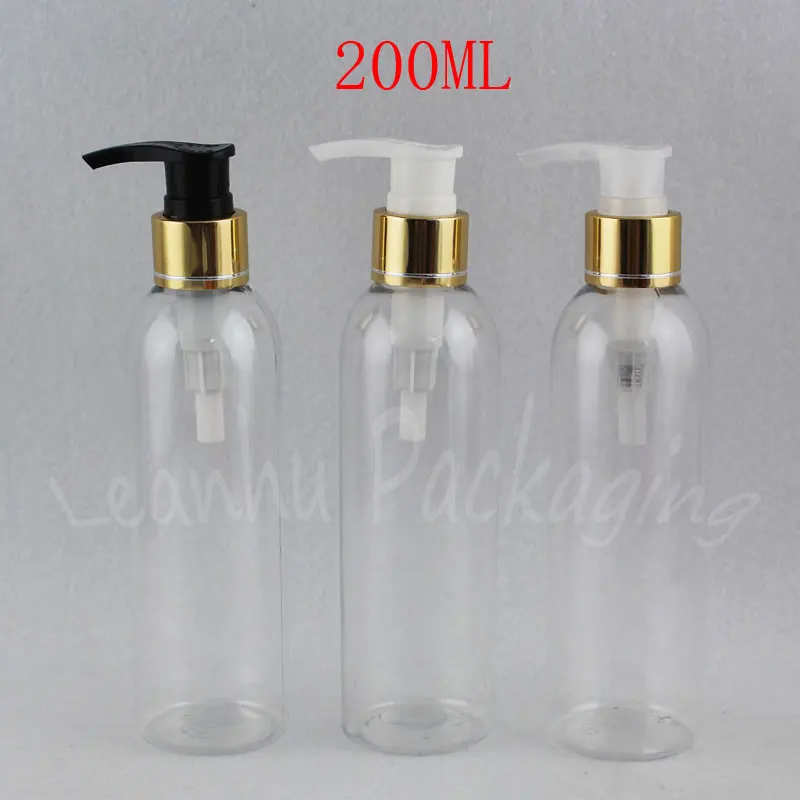200ML Transparent Round Shoulder Plastic Bottle , 200CC Makeup Sub-bottling , Lotion / Shampoo Packaging Bottle ( 30 PC/Lot )