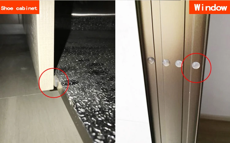 100PCS Self Adhesive Door Buffer Pad Rubber Silicone Feet Cabinet Drawers Clear Semicircle Bumpers Furniture Door Accessories