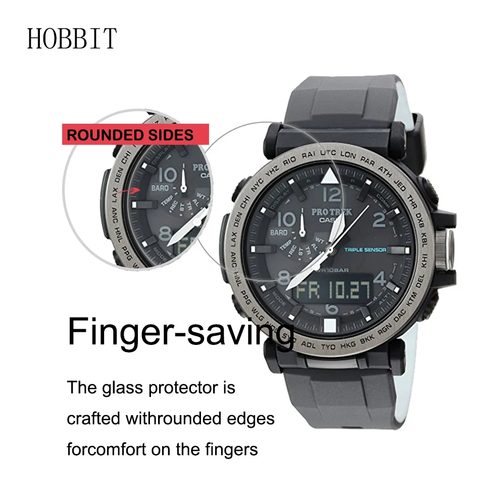 2 упаковки для Casio PRG 650 / 260 500 600 0 3 мм 2.5D 9H прозрачное закаленное стекло Защита
