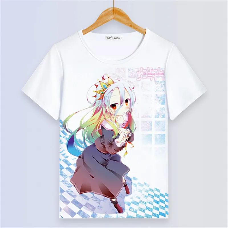 Футболка для пары с принтом NO GAME LIFE Sora Harajuku летняя футболка короткими рукавами