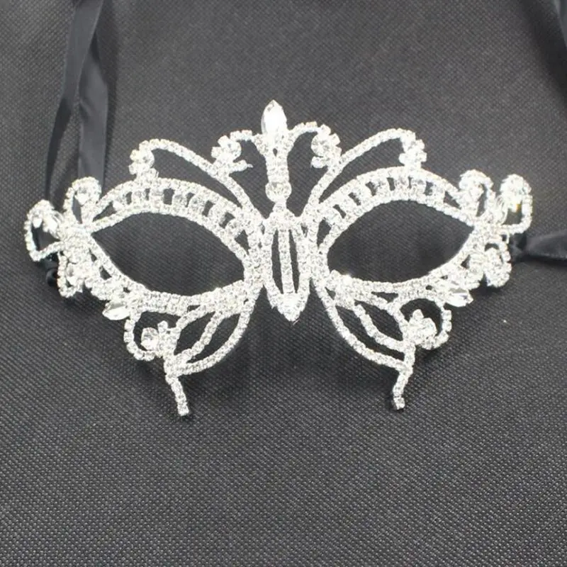 **Luxury Elegant Diamond Rhinestone Mask Sexy Hallowmas Venetian Bauta Half Face Party Dance Masquerade Cosplay Decor | Дом и сад