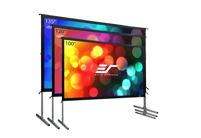 2019 Хит продаж 84 дюймов формат 16:9 быстрая Quick Fold проекционный экран для многих
